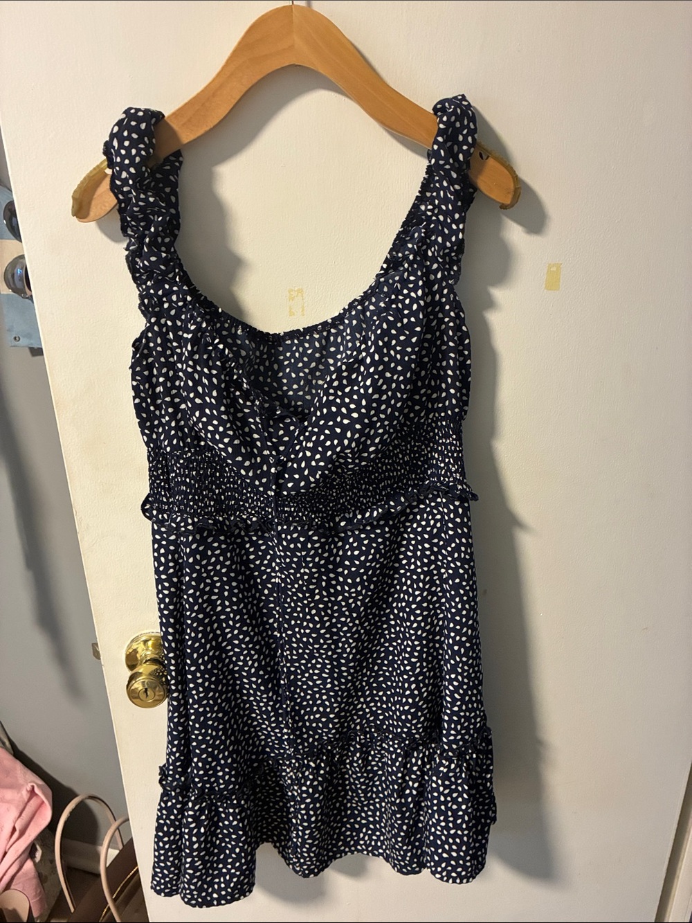 GAP Navy Blue and White Polka Dot Mini Dress